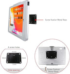 On Wall Mount Metal Bracket for iPad 10.2-Inch (9th,8th,7th Gen.),with Anti Theft Security Lock, Rotate Design,Multi Angle, Horizontal and Vertical Screen Swivel,(Silver)