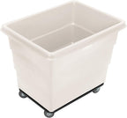 Global Industrial 12 Bushel Plastic Bulk Box Truck, Steel Chassis Base, 1000 lbs. Capacity, 4" Non-Maring Rubber Casters, White, 38-2/5"L x 28-9/10"W x 33" H