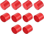 uxcell 10pcs Rubber End Caps 39mm ID Vinyl Round End Cap Cover Screw Thread Protector Red