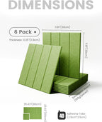 Felt Bulletin Board Tiles Large 48" x 36" Cork Board Alternative-6 Pack with 40 Adhesive Tabs, Thick Slat Wall Panels for Office Decor, Push Pin Board Wall Organizer Alternative-Kelly Green
