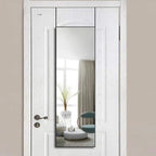 ANYHI Over The Door Mirror, 42"x14" Door Mirror Full Length, 2 Hooks, Over The Door or Wall Monuted, Aluminum Frame, for Bedroom Bathroom Checkroom, Black
