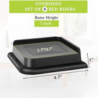 Bed Risers 1 inch, 2 inch, 3 inch, 4 inch, 6 inch, 8 inch Heavy Duty, Oversized Furniture Riser for Couch Sofa Table Chair Leg Frame Dorm, Support up to 6000 Lbs (Black 8 Pack, 1 inch)