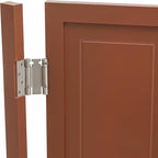 Solid Wood Interior Swing Door with Metal Hinges - Swinging Cafe Doors for Kitchen, Stairs, Bedroom Entrance & Partition (Brown, 35.43"X35.43")