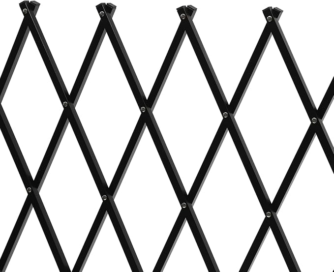 Single Folding Security Gate 4.27'H x5.45'W Iron Accordion Security Gate Flexible Expanding Security Gate 180° Rolling Barricade Scissor Door with Padlock for Entry Security, Garage, Warehouse