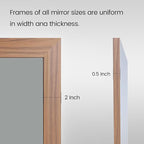 Amorho Bathroom Mirror, 48 X36 Inch Wall Mirror, Walnut Wood Grain Metal Framed, Anti-Rust, Hang Horizontally/Vertically, Suitable for Vanity, Bedroom, Farmhouse, Bathroom