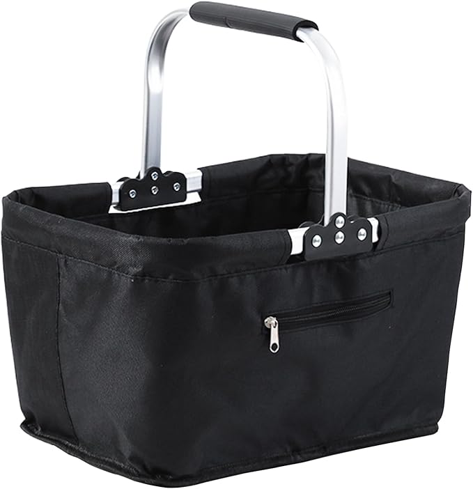 Shopping Bag Basket, Large Capacity, 26L, Foldable Grocery Storage Container, Market Shopping Basket, Easy To Carry, For Everyday Supermarket And Outdoor Picnic