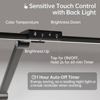 LED Desk Lamp for Home Office, 24W Eye-Caring Reading Light with Clamp, USB Charging Port, 7 Brightness 5 Color Mode, Memory Function, Auto-Off Timer, Swing Arm Architect Table Lamp for Study