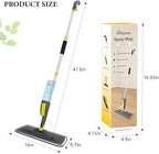 NileHome Spray Mop for Floor Cleaning, Dust Mop with 3 Pcs Washable Pads and 400 ml Refillable Bottle for Household or Commercial Use Wet Mop for Hardwood Laminate Tile Ceramic