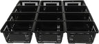 12 Pack Commercial Shopping Baskets - 21L Black Nesting Stackable Bins with Invisible Handle for Retail, Supermarket, Warehouse Durable Store Basket (Black-21L)