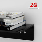 17 Inches Acrylic Wall Shelves 2 Pack, Floating Shelf for Wall Mounting, Acrylic Display Ledges for Funko Pop Figures, Home Décor, Living Room, Gaming Room, Plants(17 inch, Black)