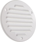 Vent Systems - 4 Inch (Inner) White Metal Round Soffit Air Vent Grille Cover, Register air Vent Deflector, Louver - Built-in Mesh - HVAC for Bathroom, Home Office, Kitchen 5 Inch (Outer)