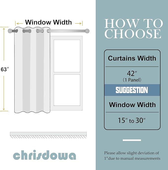 ChrisDowa Grommet Blackout Curtains for Bedroom - Thermal Insulated Room Darkening Curtains for Living Room (1 Panel Set, Forest Green,42W x 63L)
