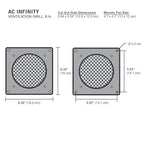 AC Infinity Ventilation Grille, for PC Computer AV Electronic Cabinets, Also mounts one 120mm Fan