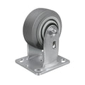 4'' × 2'' Caster Wheel, Heavy Duty Industrial Caster, Rubber Wheels with Roller Bearing, Load 600lbs per Casters for Cart Dolly Toolbox Trolley (1 Rigid)