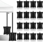 16 Pack 400 LBS Canopy Weight Bags for Canopy Tent Heavy Duty Leg Canopy Weight Sand Bags Black Canopy Support Frame Fixed Sandbag Windproof Sandbag for Patio Umbrella Base Sun Shelter