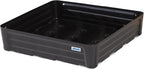 Denios Spill Containment Tray- 21.1 Gallon Spill Tray Capacity - Without Grate- 30.9""X30.9""X7.1 in (Large), Black