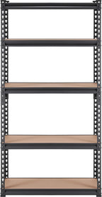 VEVOR Storage Shelving Unit, 5-Tier Adjustable, 2000 lbs Capacity, Heavy Duty Garage Shelves Metal Organizer Utility Rack, Black, 30" L x 12" W x 60" H for Kitchen Pantry Basement Bathroom Laundry
