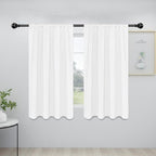 Easy-Going Rod Pocket Blackout Curtains for Bedroom, Room Darkening Window Curtains for Living Room, Thermal Insulated Noise Reduction Solid Window Drapes, 2 Panels(34x54 in, White)