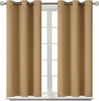 BGment Blackout Curtains - Grommet Thermal Insulated Room Darkening Bedroom and Living Room Curtains, Set of 2 Curtain Panels (38 x 54 Inch, Khaki)