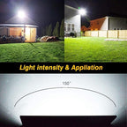100W Flood Lights Outdoor,9000LM LED Work Light with Plug and Switch-IP66 Waterproof Bright Security Lights-6500K White Light,for Yard,Garden,Playground,Backyard,Garage,Lawn
