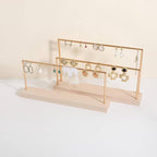 GemeShou wooden earring holder organizer for girls, maple stud earring display stand for boutique store, jewelry storage organizer shelf【maple stand-One Tier】