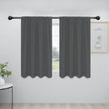 Easy-Going Rod Pocket Blackout Curtains for Bedroom, Room Darkening Window Curtains for Living Room, Thermal Insulated Noise Reduction Solid Window Drapes, 2 Panels(34x45 in, Grey)