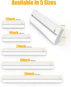 16 Inch Hardwired Under Cabinet Lighting, 3 Color Setting Dimmable LED Under Cabinet Lights Wired, 1050LM Linkable Under Counter Lights for Kitchen, 12W, CRI>97