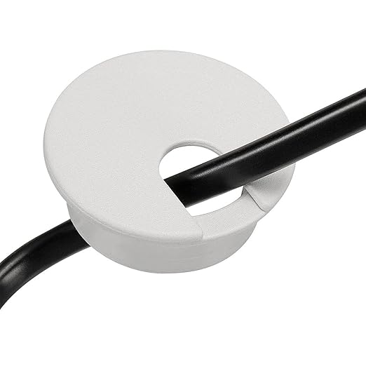 TuTuYa 6PCS Desk Grommet, Desk Grommet 2Inch(50mm) Desk Cable Grommet Desk Cable Hole Covers with Hole Saw, Ideal Solution for Office and Home Table Cable (White, 2Inch_50mm)