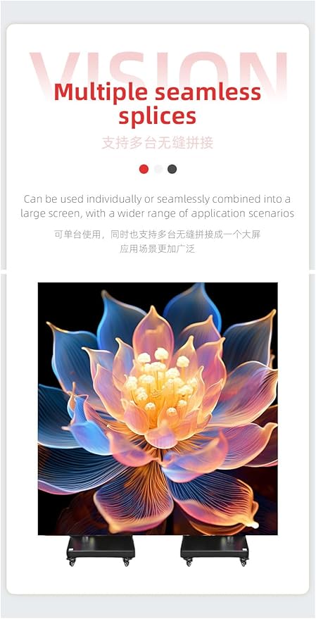 LED Digital Signage Display (P2.5 Spliceable LED Poster Screen, with Publishing System, Foldable Advertising Display Kiosk, Suitable for Events and Rental Scenarios, Supports WiFi/USB/HDMI)(90in-P2.5)
