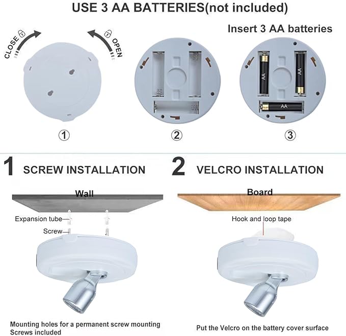 LED Spotlight, Battery Operated Picture Lights, Uplighting Indoor, Puck Lights with 2 Remote, Dimmable Spot Up Light for Wall Display Dartboard Painting Artwork Accent