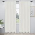 Easy-Going Rod Pocket Blackout Curtains for Bedroom, Room Darkening Window Curtains for Living Room, Thermal Insulated Noise Reduction Solid Window Drapes, 2 Panels(52x96 in, Ivory)