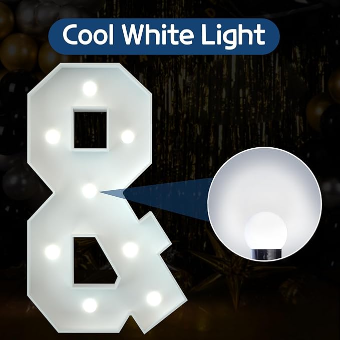 Marquee Letters 3 Feet Tall Large Light Up Letters Decorations Wedding Engagement Proposal White Party Decorations Mr and Mrs Sign Big Cardboard Backdrop &