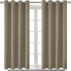 BGment Room Darkening Curtains 45 Inches Long - Grommet Thermal Insulated Drapes Window Treatment Curtains for Bedroom, 2 Panels, 52 x 45 Inch, Cocoa