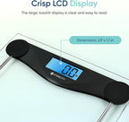 Etekcity Digital Body Weight Bathroom Scale, Large Blue LCD Backlight Display, High Precision Measurements, 6mm Tempered Glass, 400 Pounds, Black