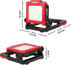 4000Lumens Work Flood Light Cordless Rechargeable Portable Led Work Lights for Automotive, Compatible for Milwaukee 18v m18, Dewalt 20v Lithium Tool Battery and Makita Battery,Red