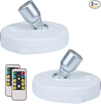 LED Spotlight, Battery Operated Picture Lights, Uplighting Indoor, Puck Lights with 2 Remote, Dimmable Spot Up Light for Wall Display Dartboard Painting Artwork Accent