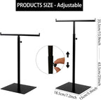 Purse Display Stand Jewelry Towers - 2 Pack Purse Stand Handbag Bag Display Black Tabletop Stainless Steel Hook Hanging Jewelry Stands for Necklaces Organizer Adjustable Height Home Store Boutique