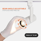 mirrea H Type LED Track Lighting Heads, Track Light Head with 24° to 60° Adjustable Beam Angle, 13.5W 90 CRI 3000K Warm White Painted, White Pack of 12