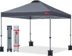 MASTERCANOPY Durable Pop-up Canopy Tent with Roller Bag (10x10, Dark Gray)