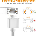 20W 3-Color Track Lighting Heads,H Type Dimmable Track Light fixtures,3000K-4500K-6000K Adjustable Track Lights Ceiling Spotlight for Retail Artwork Kitchen Lighting,Flicker Free 2000lm White