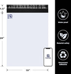 POLYSELLS 300 19x24 Inch White Pack Large Poly Mailers Shipping Envelopes, Strong Adhesive Sealing, Waterproof, and Tear-resistant Postal Mailing Bags for Clothing, and Accessories