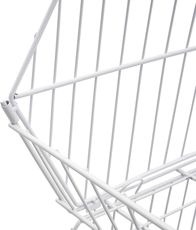 5 Tier Retail Display Rack, Rolling Storage Rack 5 Layers 18.9*17.72*55.12in Metal Display Shelf Fruit Vegetable Snack Basket Storage Supplies for Home Store Market (White, 48*45*140cm)