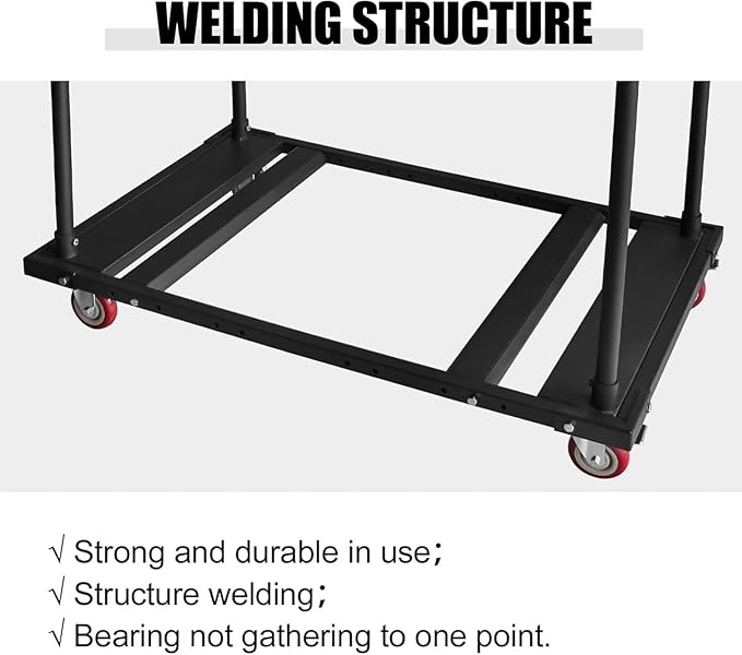 Chair and Table Dolly Folding Table Cart Table Cart with Heavy Duty Steel Folding Table Storage Rack Table Trolley Desk Dolly Folding Chair Dolly for Party 10 Tables Capacity,45.3 X 45.3 X 29.1