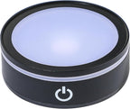 ZEERSHEE 3.3*1inch LED Light Base for Crystal 3D Glass Art Colorful Lighted Round Display Stand 6 Lighting Mode Color Change Battery/USB Power(Flat)
