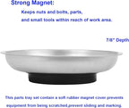 Magnetic Parts Tray 3 Pack, 6" Round Magnetic Parts Bowl, Stainless Steel,for Screw Socket Pin Tools Nuts Bolts Ferruginous Metal Accessories