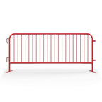 Angry Bull Barricades Metal Interlocking Steel Barricade (8.5 Ft. Heavy Duty, Flat Feet, Red Powder Coated, Set of 20)