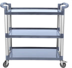 3-Tier Heavy Duty Rolling Cart with 360° Lockable Wheels, 120lbs Per Shelf Storage Utility Cart for Kitchen, Restaurant，and Office Use, Multifunctional Storage,Grey