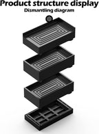 Furniture Risers, Tclouda Bed/Sofa/Desk/Table/Chair Leg/Fridge Lifts to 1.5, 3 and 4 in, Rectangle Adjustable Risers Blocks for Extenders, Heavy Duty Supports Up to 1300 Lbs, 4 in-Black-Rectangle