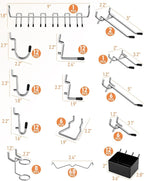 INCLY 170PCS 1/4 Inch Pegboard Hooks Kit, Extra Thick Heavy Duty Peg Board Organizer Accessories Assortment with Pegboard Bins & Peg Lock for Only 1/4" Pegboard Hanging Tools Garage Wall Attachment