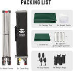 CROWN SHADES 8x8 Pop up Canopy Instant Canopy with 1 Removable Sidewall,4 Ropes & 8 Stakes, STO'N and Go Bag, Forest Green